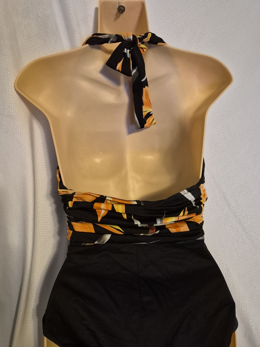 Magicsuit Yves Zooloo Halter Black Orange Printed One Piece Swimsuit Size 10 - Picture 3 of 5